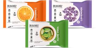 DR.RASHEL Face Wipes, Boosts Skin Oxygen, Clear Dirt, Remove Makeup, Gives Fresh and Glowing Skin. Vitamin C, Aloe Vera, Lavender Pack of 3.