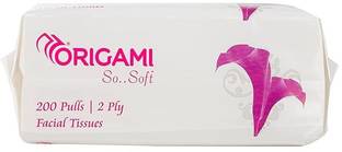 Origami Facial Tissues Pack of 1, 200 Pulls, 2 Ply - Soft Pack
