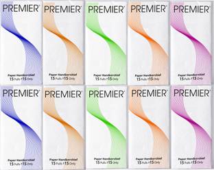 Premier Facial Pocket Tissue Paper 2 Ply- Pack of 20 (15 Pulls Each, 300 Pulls Total)