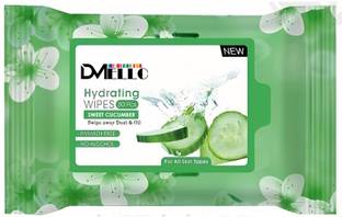 DMELLO Moisturizing Wet Face Wipes Flavour Cucumber (30 Tissues)