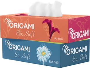 Origami 2 Ply Facial Tissues Pack of 2 - 100 Pulls Per Box