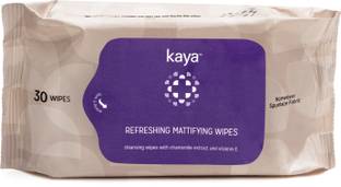 KAYA Refreshing Mattifying Wipes | Vitamin E & Chamomile Extracts | Cleansing Wipes