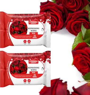 skinic Rose Water Wet Wipes for Face – Gentle Cleansing & Hydrating (Pack of 2)