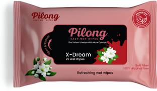 PILONG Oil Control X-Dream Refreshing Face wet Wipes | Pack of 25 | Makeup Remover Wipe