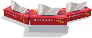 softx Red Facial Tissue 2 Ply 80 Pulls Each Box For Home/Office/Car