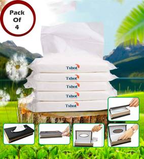 Tshot Facial Tissues, Car Tissue Refill for Car or Purse/ Soft, Durable, 2-Ply Pack 4