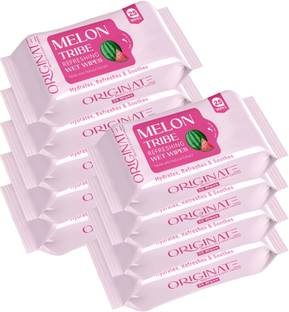 ORIGINATE Melon Tribe Wet Wipes for easy makeup, excess oil removal-Pack of 9