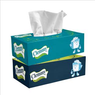 Clemmy Premium 2Ply Facial Tissues pack of 2 for car