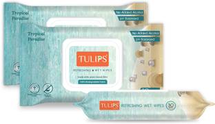 Tulips Refreshing Wet Wipes Tropical Paradise, LID Pack (30 wipes)