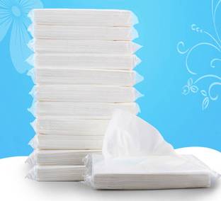 Tshot Facial Tissue Refill Tissues Travel for Car & Purse 2 Ply Pack OF 8(800 Tissue)
