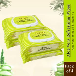 Omeo Aloe Vera Refreshing Wipes - 25N (Pack of 4)