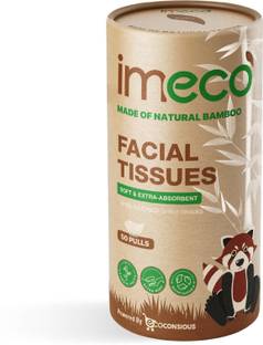 IMECO Bamboo Facial Tissue Paper 50 Pulls Box Each | Ideal for Travel, Car & Daily Use