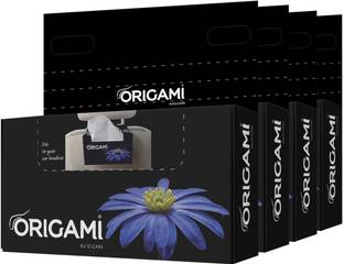 Origami New Car Face Tissue Box - Pack of 4 (100 Pulls Per Box, 400 Sheets)