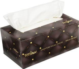 Freshee 200 Pulls 2 Ply Facial Tissue Paper Box| Hygienic Fresh Skin Friendly Water Dissolvable Disposable Dry Tissue Made With 100% Virgin Fiber
