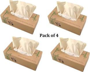Ziccs 100% Unbleached Bamboo Face Tissues | 2Ply Tissue Paper for Car - 100 Pulls