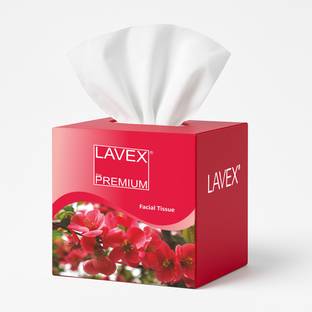 LAVEX Prim Facial Tissue 2 Ply (80 Pulls Each Box) For Home/Office/Car.