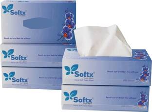 softx Blue Facial Tissue 2 Ply (100 Pulls Each Box) For Home/Office/Car.