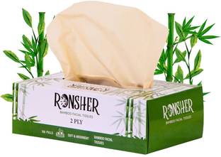 RONSHER 2-ply Bamboo Facial tissue paper| 100 pulls |Pack of 1