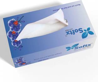 softx Blue Facial Tissue 2 Ply (100 Pulls Each Box) For Home/Office/Car.