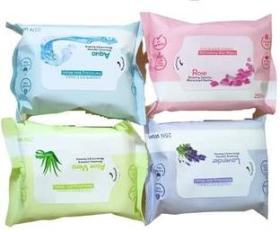 EverGlam Refreshing Wet Wipes With 4 Different Fragrance, Facial Wet Wipes
