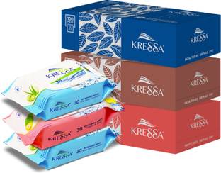 KRESSA Face Tissue and Wet Wipes Combo Pack