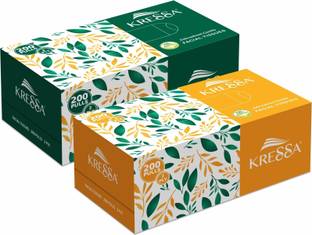 KRESSA Facial Tissues 2 Ply, 200 Pulls Per Box, 100% Natural Virgin Paper, Ultra Soft