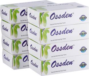 OSSDEN 2 ply facial tissue 100% virgin paper pack of 8