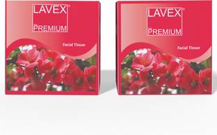 LAVEX Prim Facial Tissue 2 Ply (80 Pulls Each Box) For Home/Office/Car.
