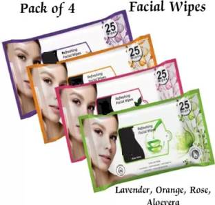 balaan's beauty bazar 100% Natural & Pure Soft Facial Wet Wipes for men & women (25 wipes Each)