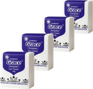 Pristine Ply Tissue Paper Ultra-Soft, Highly Absorbent, Facial & Multipurpose Use Pack of 4