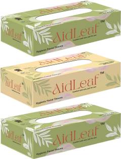 AidLeaf Facial Tissues | Dry Tissue | Cleaning Tissue | Tissue Box (2 Ply, 100 Pulls)