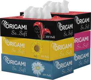 Origami 2 Ply Facial Tissues Pack of 6 - 100 Pulls Per Box