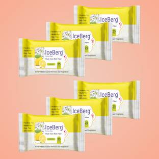 ICEBERG premium wipes Cleansing Face Wipes 25 Pcs/Pack (Pack Of 6 ) 150 Wipes Lemon Fragrances