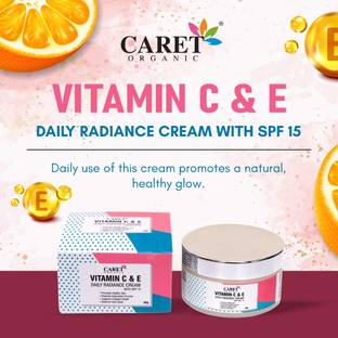Caret Organic Vitamin C & E Daily Radiance Cream With Spf 15 For Dark Spots Light Mosturizer