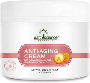 Earth Science Ayurveda Anti Aging Face Cream with Retinol ,3000 Peptide , Vitamin C