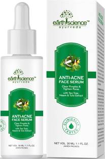 Earth Science Ayurveda Anti Acne Face Serum to Clear Acne or Pimple with Tea Tree Oil, Neem & Tulsi Ext