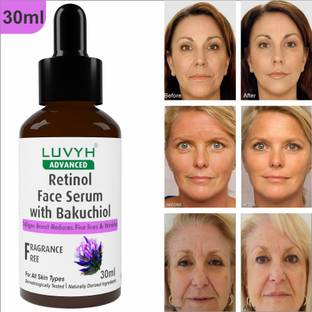 LUVYH Retinol Face Serum with Bakuchiol, Reduces Fine Lines & Wrinkles