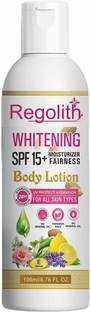 Regolith Whitening Body Lotion SPF 15 + Moisturiser Fairness Cream For Face, Hand & Body