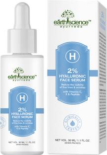 Earth Science Ayurveda 2% Hyaluronic Acid Face Serum with Vitamin C, E Oil & Peptide for Clear Face
