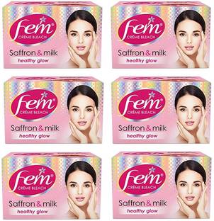 Fem Cream Bleach (Saffron & Milk Healthy Glow)40gm(Pack of 6)