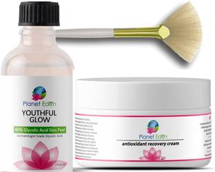 Planet Eden 40% Glycolic Acid Chemical Skin Peel Kit With Antioxidant Recovery Cream