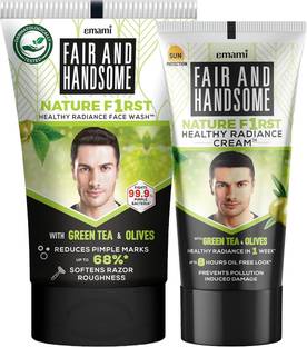 FAIR AND HANDSOME Nature First Radiance Combo For Men | Cream 60 GM & Face Wash 100GM