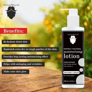 UrbanMooch Sunscreen - SPF 50 PA+++ Sunscreen Body Lotion for Enriched With Honey & Almond, 24hr Moisturization-Men