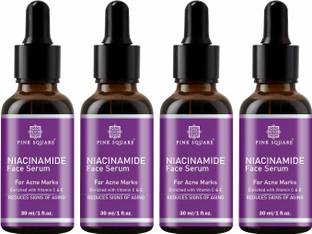Pink Square 100% Pure & Natural Niacinamide Face Serum With Vitamin C, E Pack Of 4 ( 120 ml
