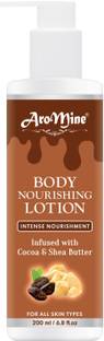 AroMine 24 hr nourishing Shea Butter and Cocoa Butter Glow Body Lotion with , Restores Glow Deep Hydration for all skin type -