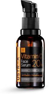 USTRAA 20% Vitamin C Face Serum - Dermatologically Tested, With Hyaluronic Acid