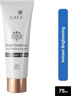 LAFZ BRIGHT RADIANCE INSTA BRIGHTENING MILK ENRICHED WITH DAISY FLOWER EXTRACT.