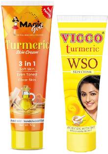 VICCO WSO FAIRNESS CREAM 15 GRM + MAGIC GIRL TURMERIC CREAM 50 GRM