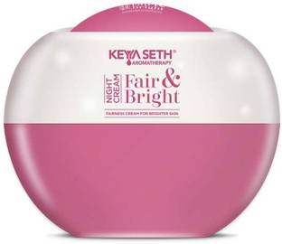 KEYA SETH AROMATHERAPY Fair & Bright Night Cream Overnight Repair Skin Whitening Brightening Nourishing Age Control Enriched with Essential Oil.