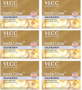 VLCC Insta Glow Gold Bleach For Instant Fairness & Glowing Skin (Pack of 6)